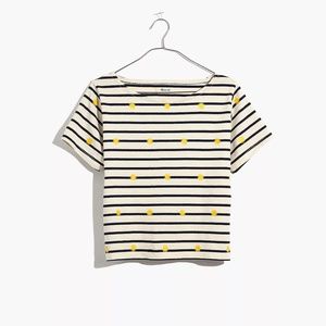 Embroidered Sun Setlist Boxy Top in Stripe